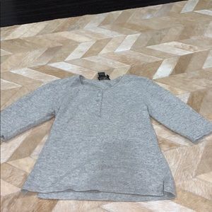 Grey Soft Short Sleeve Top, quarter button